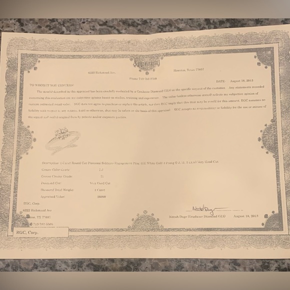 DIAMOND Engagement Ring. Natural 1.01 carat. White gold band - Picture 8 of 8